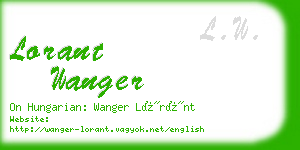 lorant wanger business card